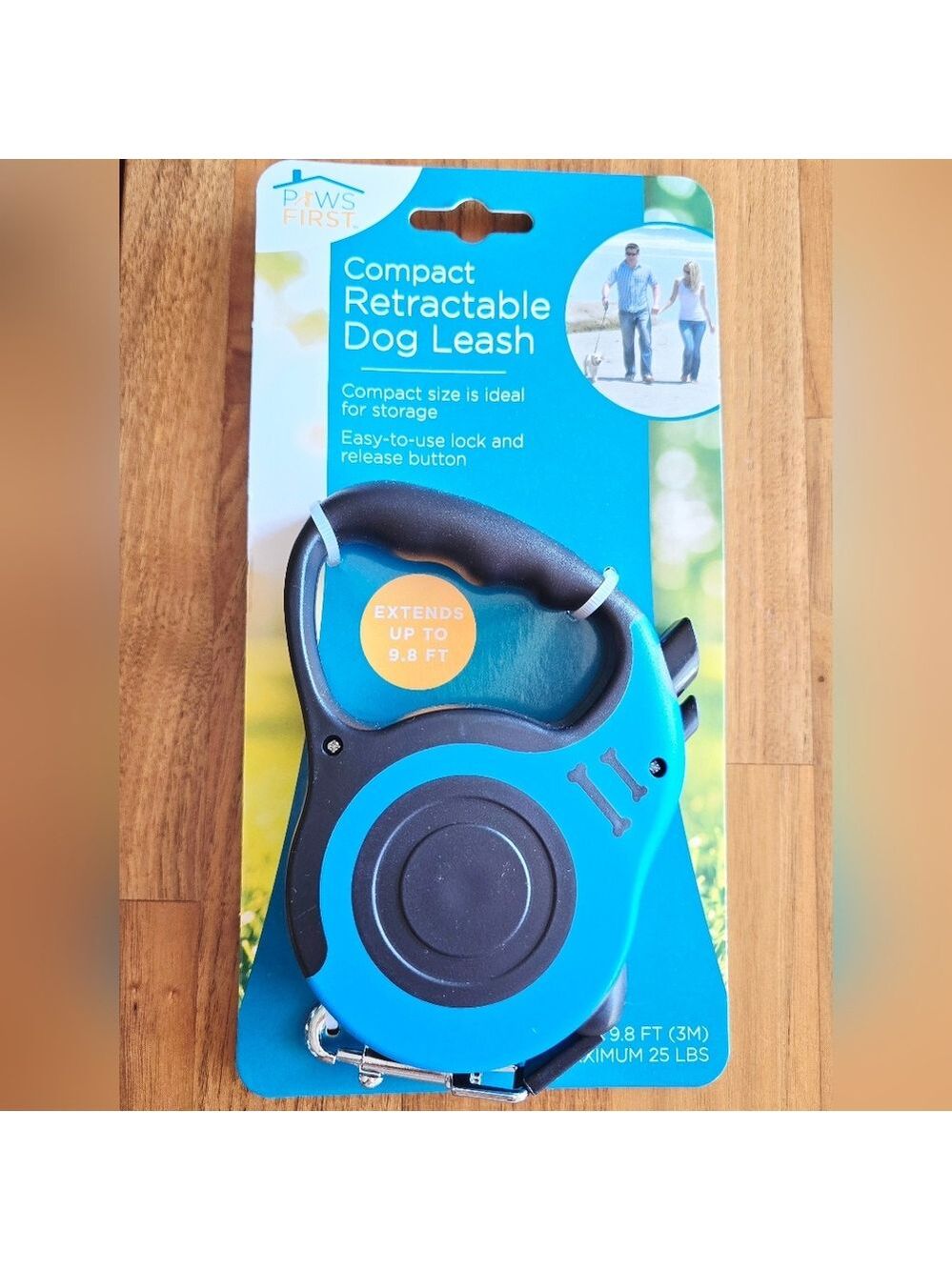 NEW! Paws First Compact Retractable Dog Leash Extends up to 9.8 Ft